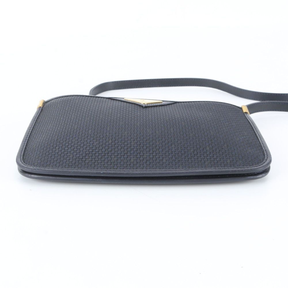 Saint Laurent Vintage YSL Leather Canvas Shoulder Bag Crossbody Navy — view 5