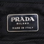 Prada Tessuto Nylon Triangle Logo Leather Backpack Shoulder Bag — view 7