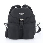 Prada Tessuto Nylon Triangle Logo Leather Backpack Shoulder Bag
