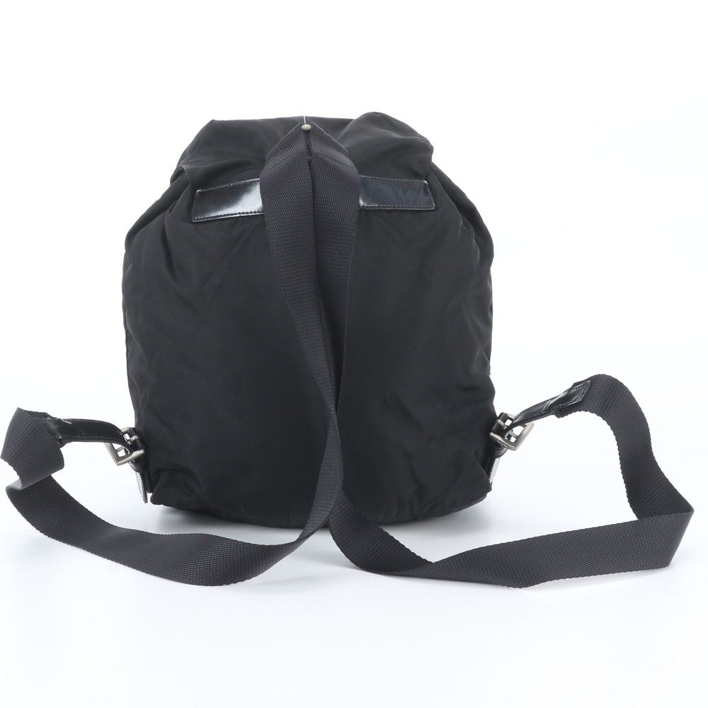 Prada Tessuto Nylon Triangle Logo Leather Backpack Shoulder Bag — view 2