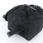 Prada Tessuto Nylon Triangle Logo Leather Backpack Black — view 6