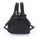 Prada Tessuto Nylon Triangle Logo Leather Backpack Black — view 3