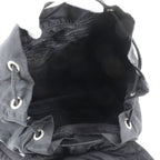 Prada Tessuto Nylon Triangle Logo Leather Backpack Black — view 7