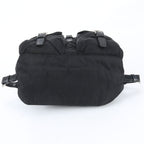 Prada Tessuto Nylon Triangle Logo Leather Backpack Black — view 5