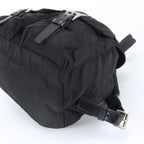 Prada Tessuto Nylon Triangle Logo Leather Backpack Black — view 4