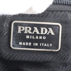 Prada Tessuto Nylon Triangle Logo Leather Backpack Black — view 8