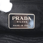 Prada Tessuto Nylon Triangle Logo Leather Shoulder Bag Crossbody Messenger — view 8