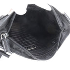 Prada Tessuto Nylon Triangle Logo Leather Shoulder Bag Crossbody Messenger — view 7