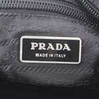 Prada Tessuto Nylon Triangle Logo Leather Shoulder Bag Crossbody Messenger — view 8