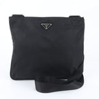 Prada Tessuto Nylon Triangle Logo Leather Shoulder Bag Crossbody Messenger