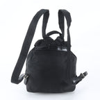 Prada Tessuto Nylon Triangle Logo Leather Backpack Black — view 3