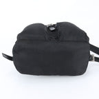 Prada Tessuto Nylon Triangle Logo Leather Backpack Black — view 5