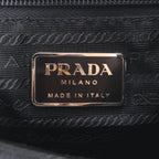 Prada Tessuto Nylon Triangle Logo Leather Backpack Black — view 8
