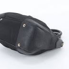 Prada Tessuto Nylon Triangle Logo Leather Handbag Tote Black — view 4
