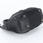 Prada Tessuto Nylon Triangle Logo Leather Handbag Tote Black — view 5