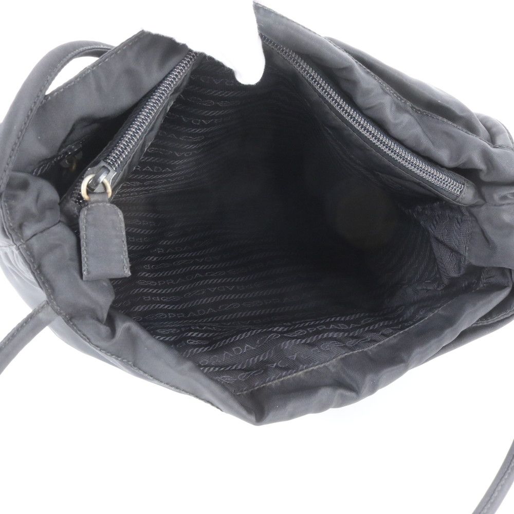 Prada Tessuto Nylon Triangle Logo Tote Bag Shoulder Hand Black — view 8