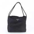 Prada Tessuto Nylon Triangle Logo Tote Bag Shoulder Hand Black