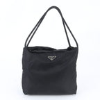 Prada Tessuto Nylon Triangle Logo Tote Bag Shoulder Hand Black