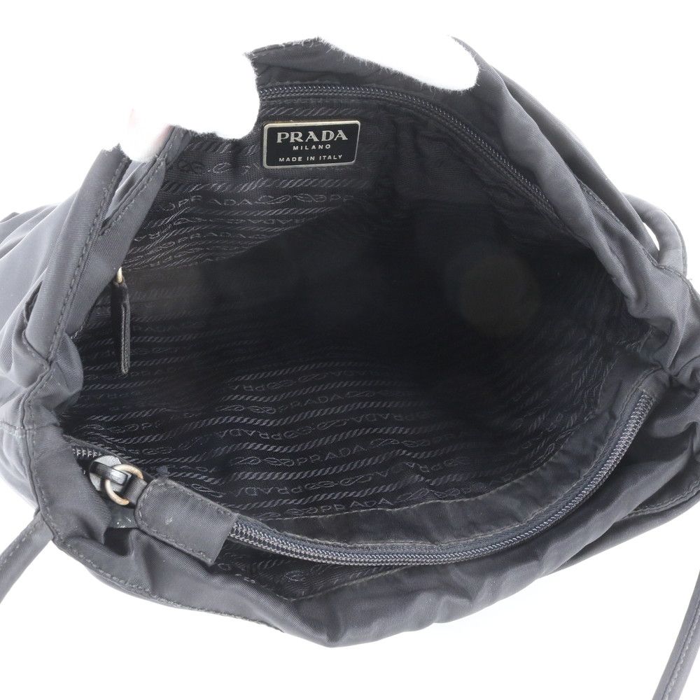 Prada Tessuto Nylon Triangle Logo Tote Bag Shoulder Hand Black — view 7