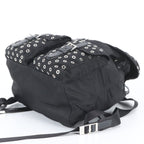 Prada Tessuto Nylon Perforated Leather Backpack Black — view 4