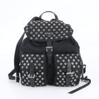 Prada Tessuto Nylon Perforated Leather Backpack Black