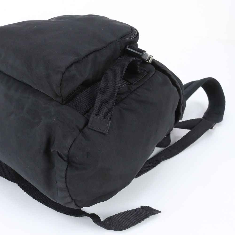 Prada Tessuto Nylon Triangle Logo Backpack Black — view 4