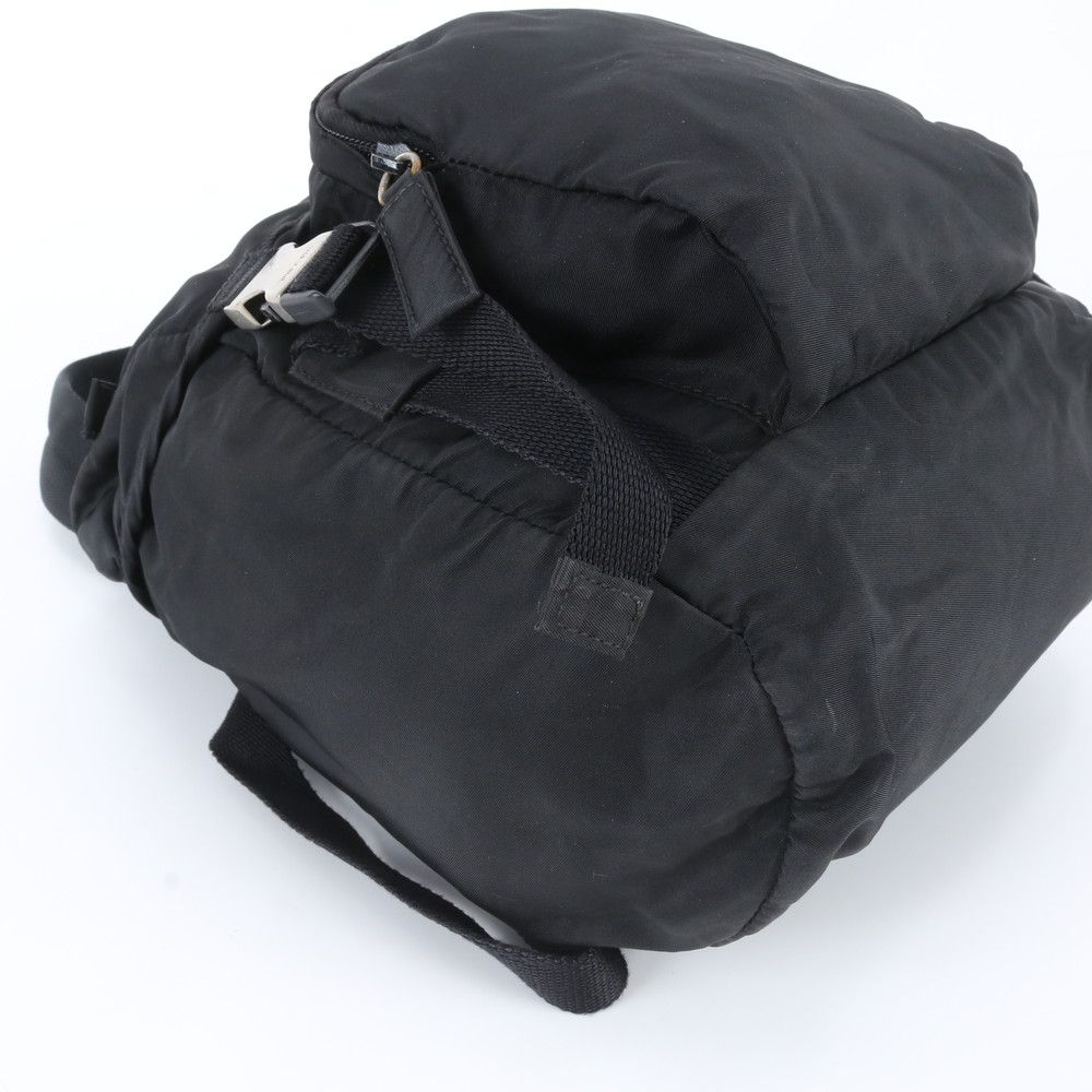 Prada Tessuto Nylon Triangle Logo Backpack Black — view 6