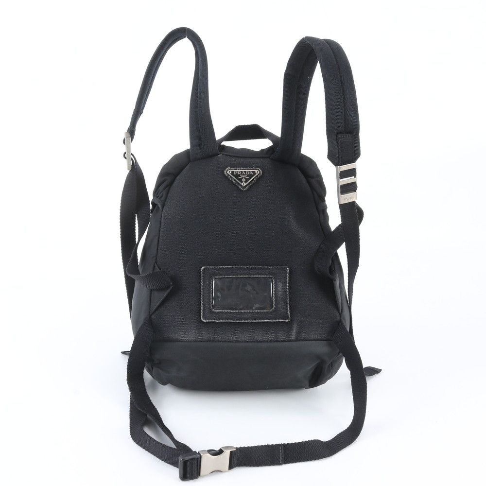 Prada Tessuto Nylon Triangle Logo Backpack Black — view 3