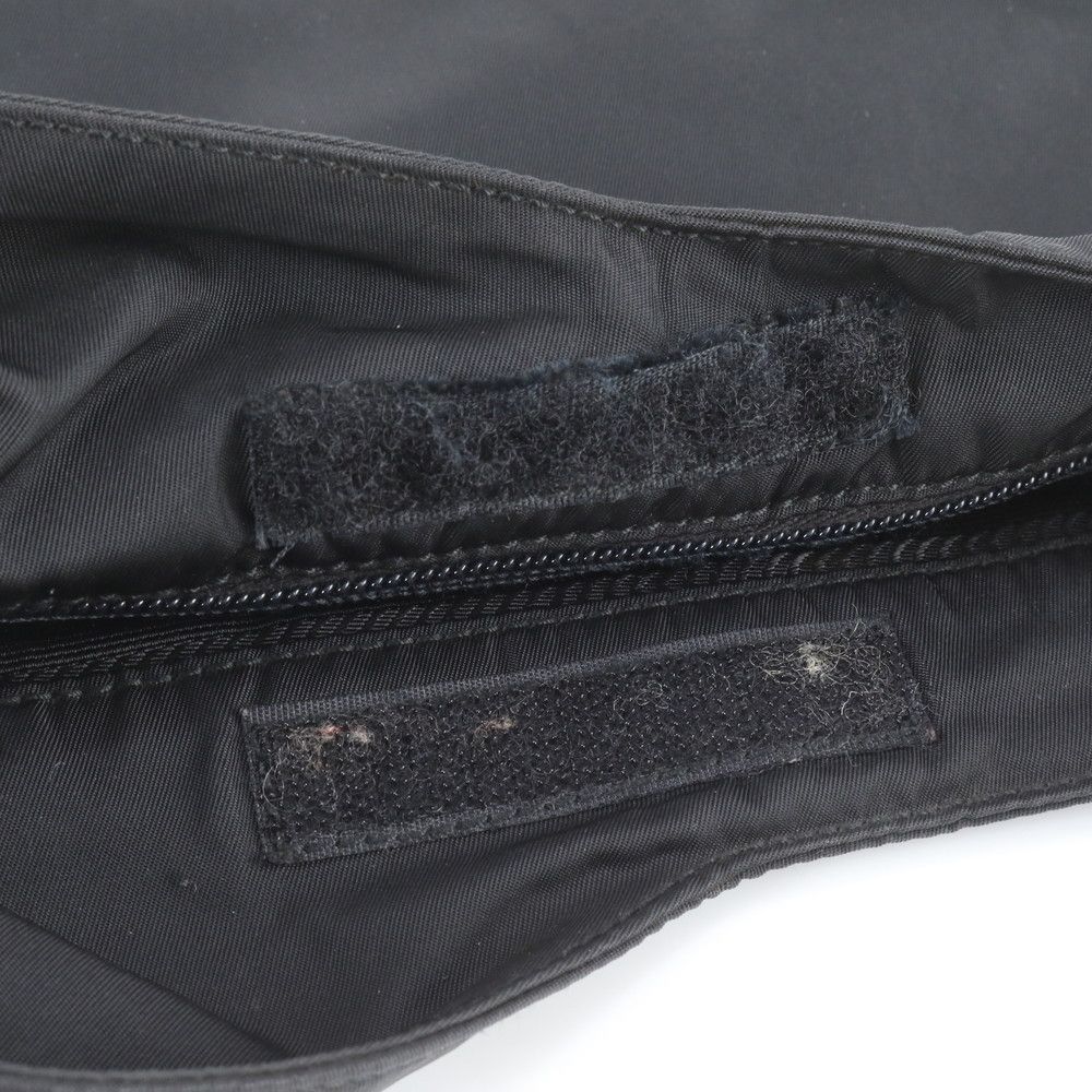 Prada Tessuto Nylon Triangle Logo Leather Shoulder Bag Crossbody Messenger — view 8