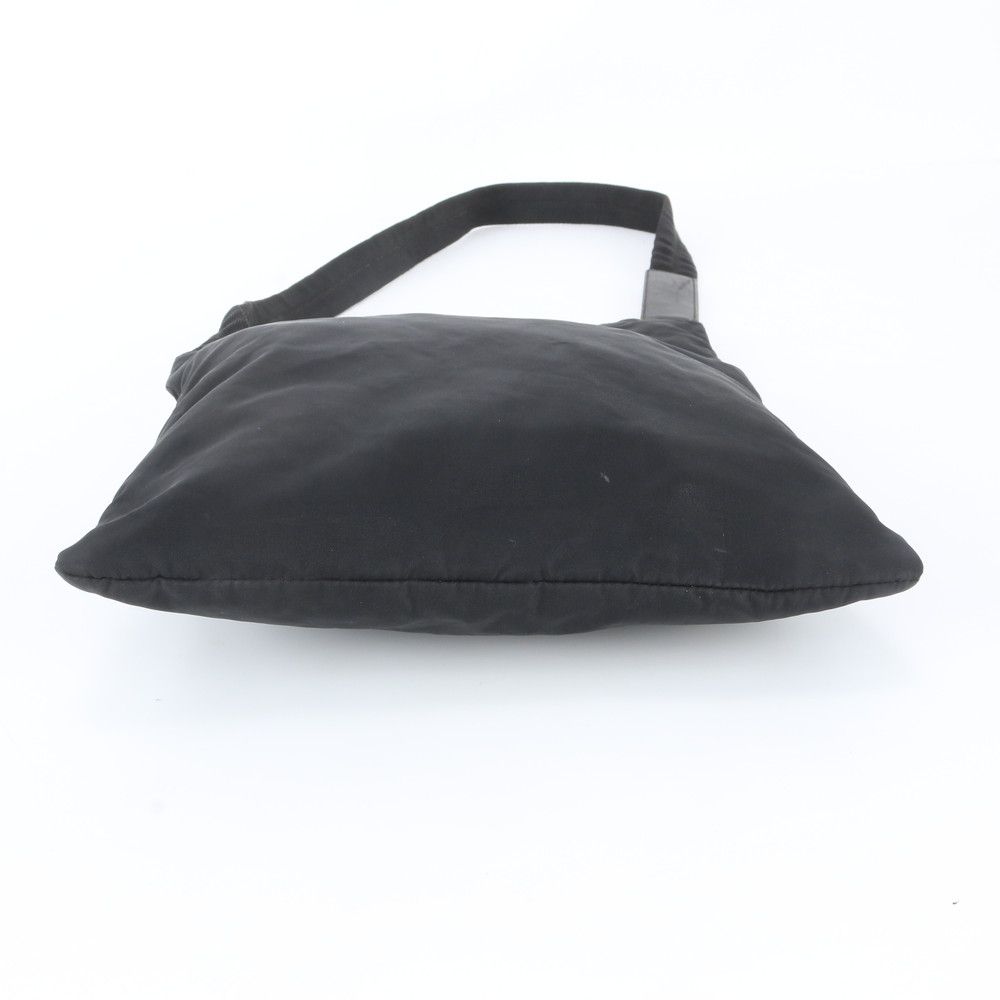 Prada Tessuto Nylon Triangle Logo Leather Shoulder Bag Crossbody Messenger — view 5