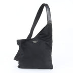 Prada Tessuto Nylon Triangle Logo Leather Shoulder Bag Crossbody Messenger