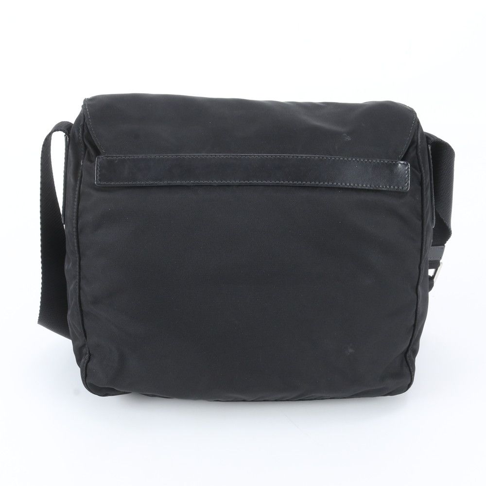 Prada Tessuto Nylon Triangle Logo Leather Shoulder Bag Crossbody Messenger — view 3