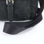 Prada Tessuto Nylon Triangle Logo Leather Shoulder Bag Crossbody Messenger — view 2