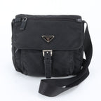 Prada Tessuto Nylon Triangle Logo Leather Shoulder Bag Crossbody Messenger
