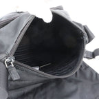 Prada Tessuto Nylon Triangle Logo Leather Shoulder Bag Crossbody Messenger — view 7