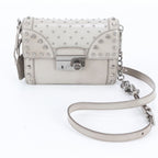 Prada Spazzolato Leather Shoulder Bag Crossbody Gray
