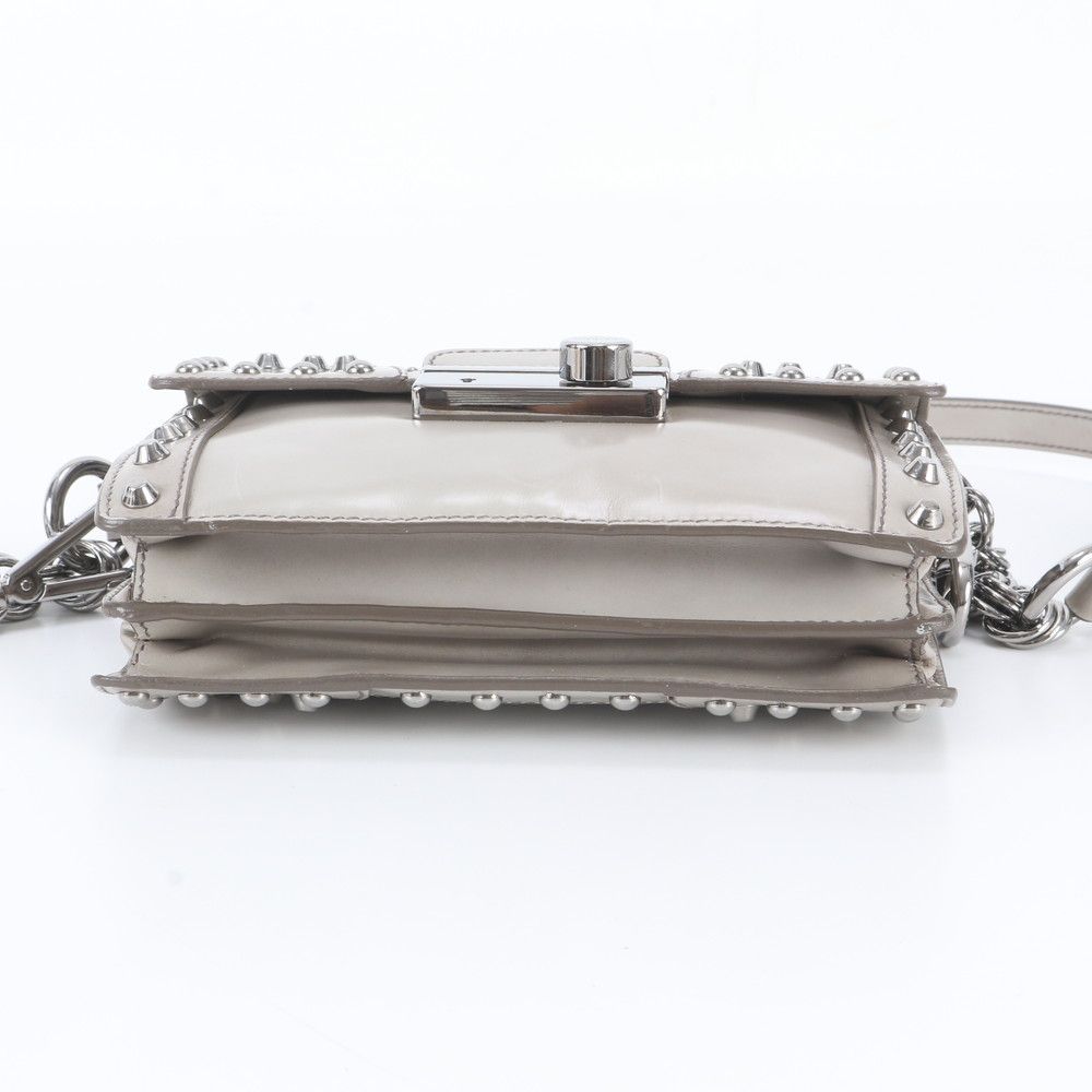 Prada Spazzolato Leather Shoulder Bag Crossbody Gray — view 6