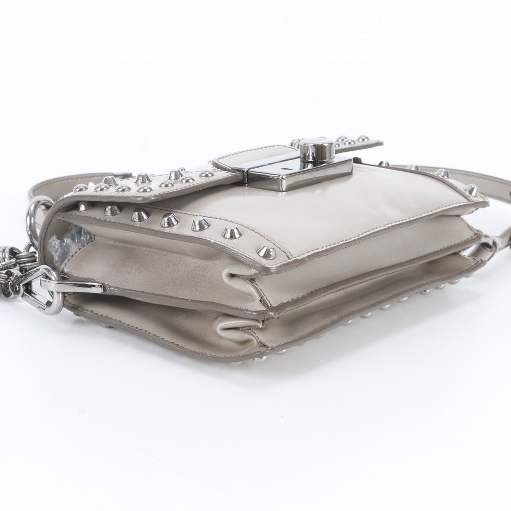 Prada Spazzolato Leather Shoulder Bag Crossbody Gray — view 5