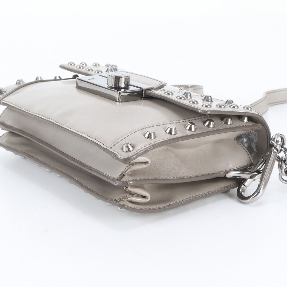 Prada Spazzolato Leather Shoulder Bag Crossbody Gray — view 4