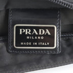 Prada Tessuto Nylon Triangle Logo Leather Shoulder Bag Crossbody Messenger — view 8