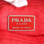 Prada Tessuto Nylon Triangle Logo Leather Shoulder Bag Crossbody Messenger — view 8