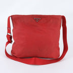Prada Tessuto Nylon Triangle Logo Leather Shoulder Bag Crossbody Messenger
