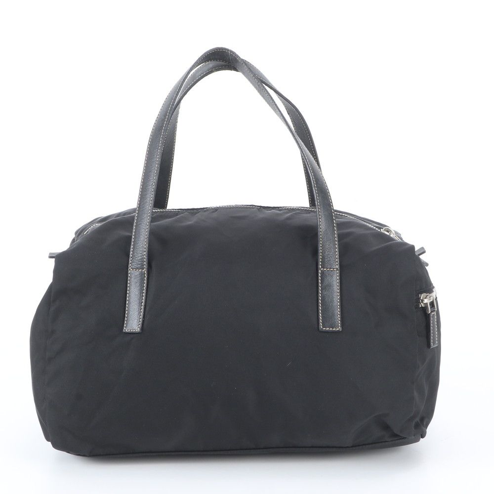 Prada Tessuto Nylon Saffiano Leather Tote Shoulder Hand Bag — view 3