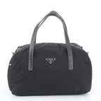 Prada Tessuto Nylon Saffiano Leather Tote Shoulder Hand Bag