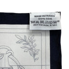 Hermes Della Alleria Kavaleria Scarf Carre 45 Gavroche 25 Silk Black White — view 7