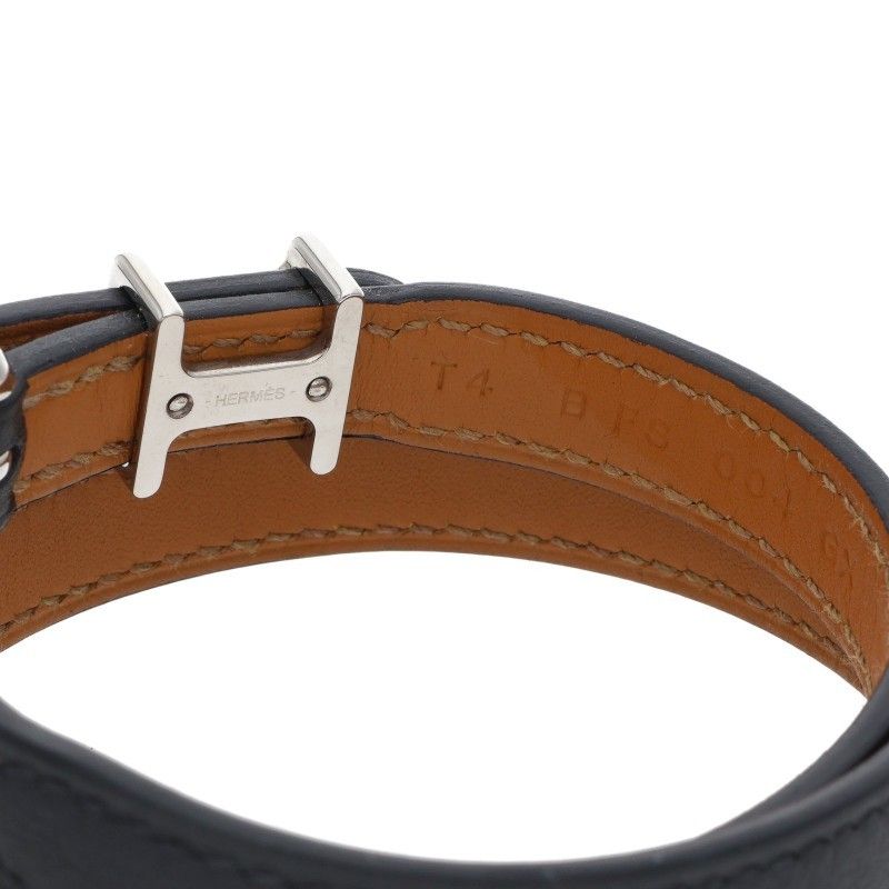Hermes Trench Black Swift Leather Bracelet T4 — view 2