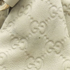 Gucci Handbag Sookie Leather White Champagne Gold Off GG Guccissima Tote with — view 5