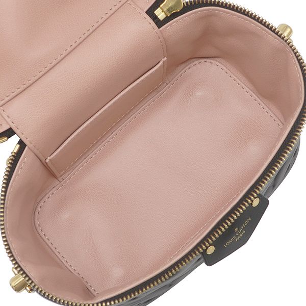 Louis Vuitton 2-Way Bag Vanity Cousin PM Leather Black Gold Pink Chain — view 7