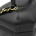 Chanel Shoulder Bag Quilted Small Vanity Leather Black Gold CC Logo Chain — view 5