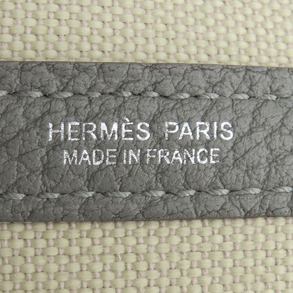 Hermes Tote Bag Garden Party PM 36 Toile Ash Negonda Ecru Grimeyer Silver — view 6